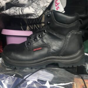 Men's Black Leather Work Boots